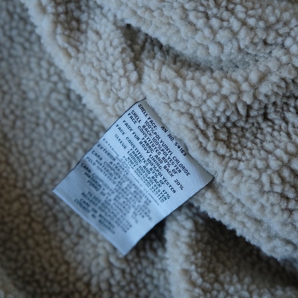 Levi's Mens Faux Leather Bomber Jacket Sherpa Collar Dark Brown Size XL Retro - Picture 8 of 8